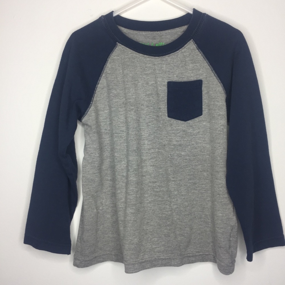 Peanut & Ollie 5T gray & navy blue long sleeve
